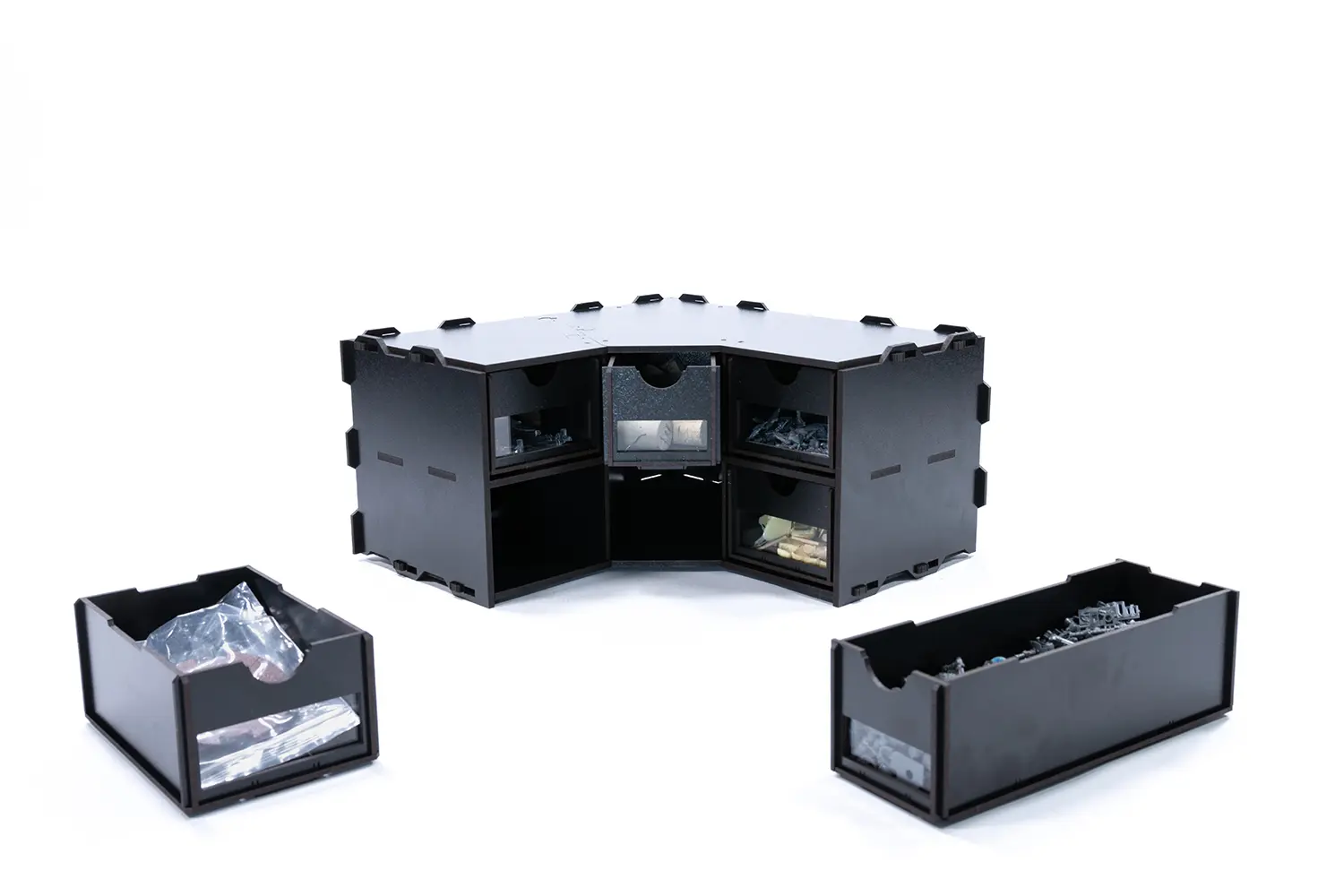Kraken Wargames | Eckteil mit Schubladen | Black Rack