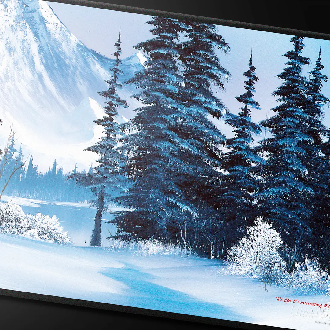 Ultra Pro - Bob Ross - Winter Paradise Black Stitched Playmat