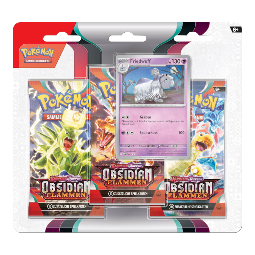 Pokémon TCG: Obsidianflammen (SV3) - 3er Blister Random (DE) Pokémon TCG: Obsidianflammen (SV3) - 3er Blister Random (DE)