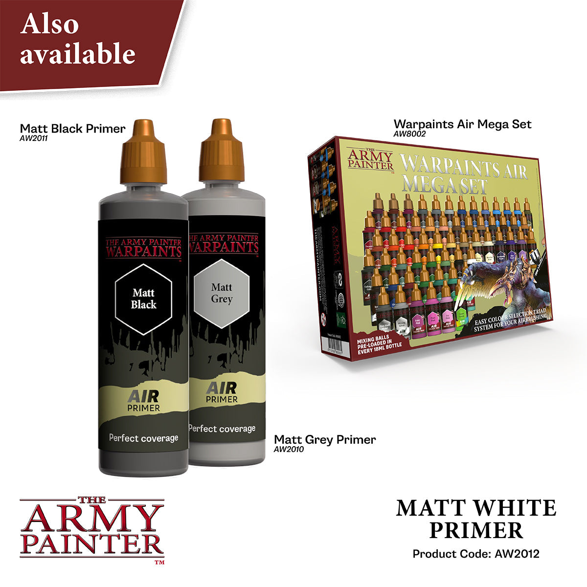 The Army Painter - Matt White Primer 100ml - Warpaints Air