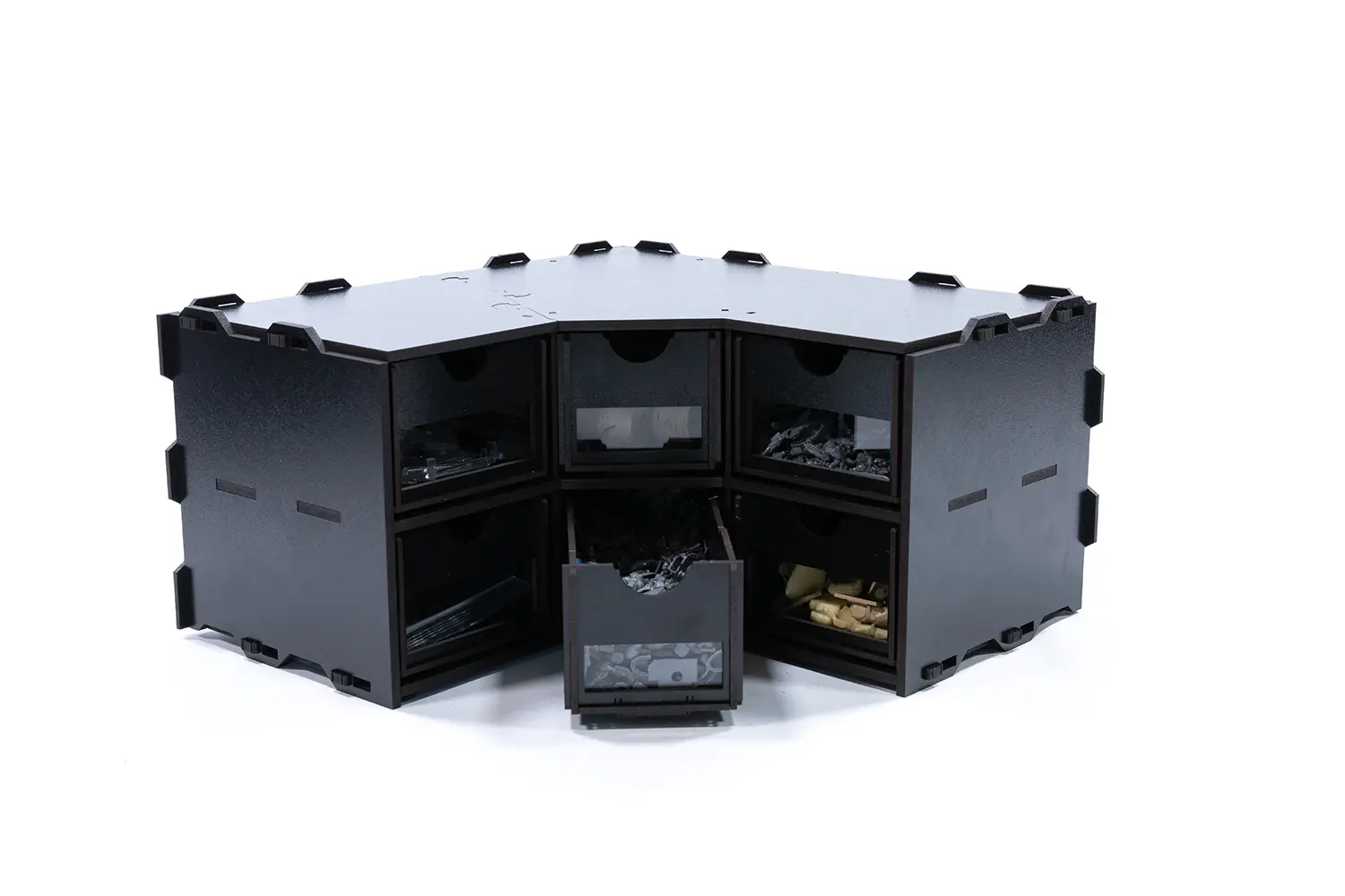 Kraken Wargames | Eckteil mit Schubladen | Black Rack