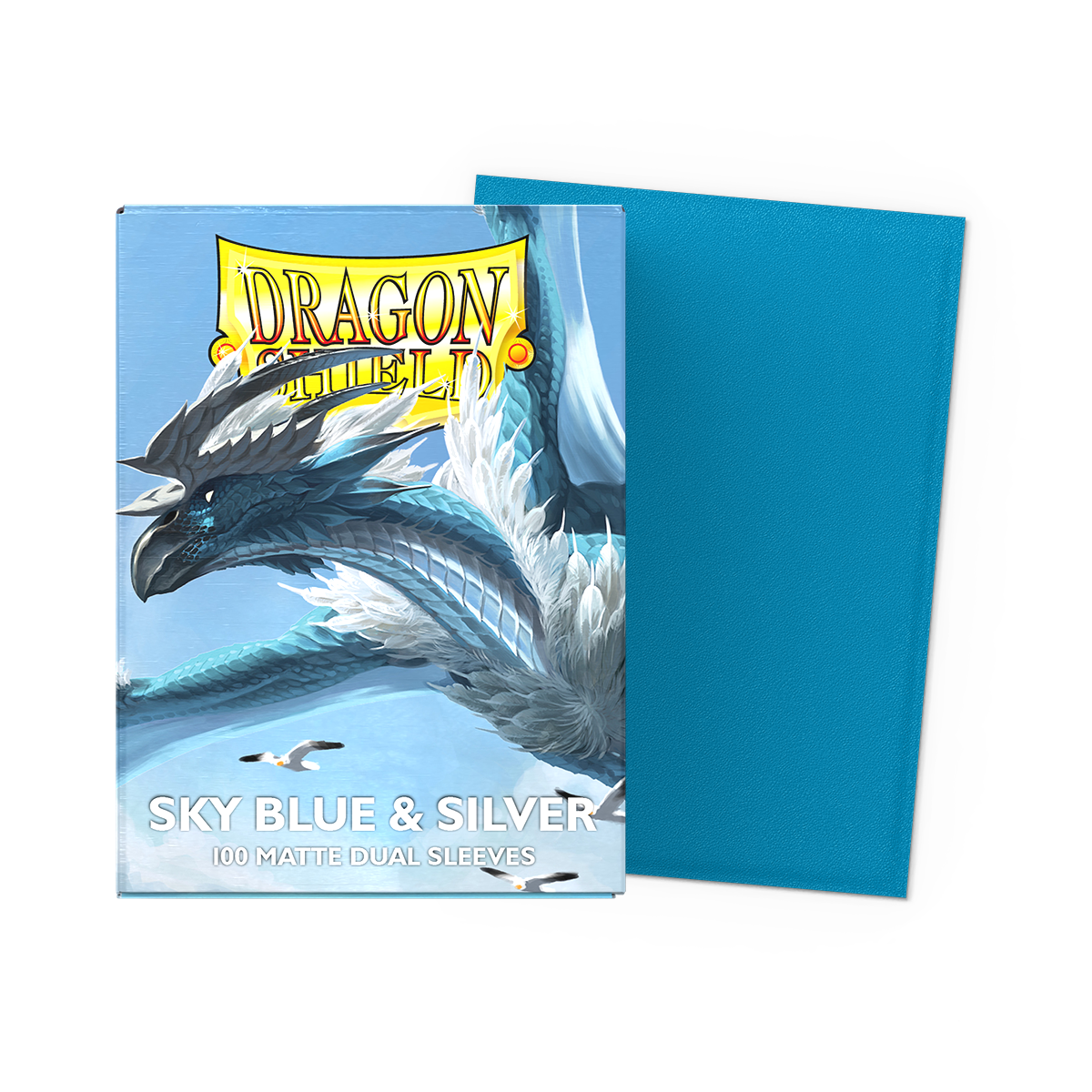 Dragon Shield | Sky Blue & Silver | Matte Dual Sleeves Standard Size