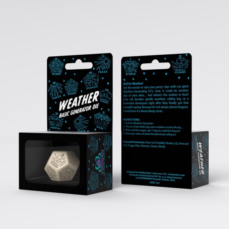 Q Workshop | Beige & Black | Weather Generator Die