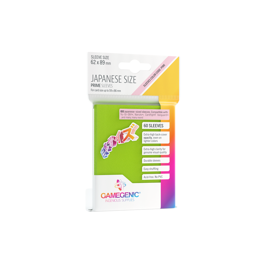 Gamegenic - Japanese Sized Sleeves - Lime (60 Stück) Gamegenic - Japanese Sized Sleeves - Lime (60 Stück)