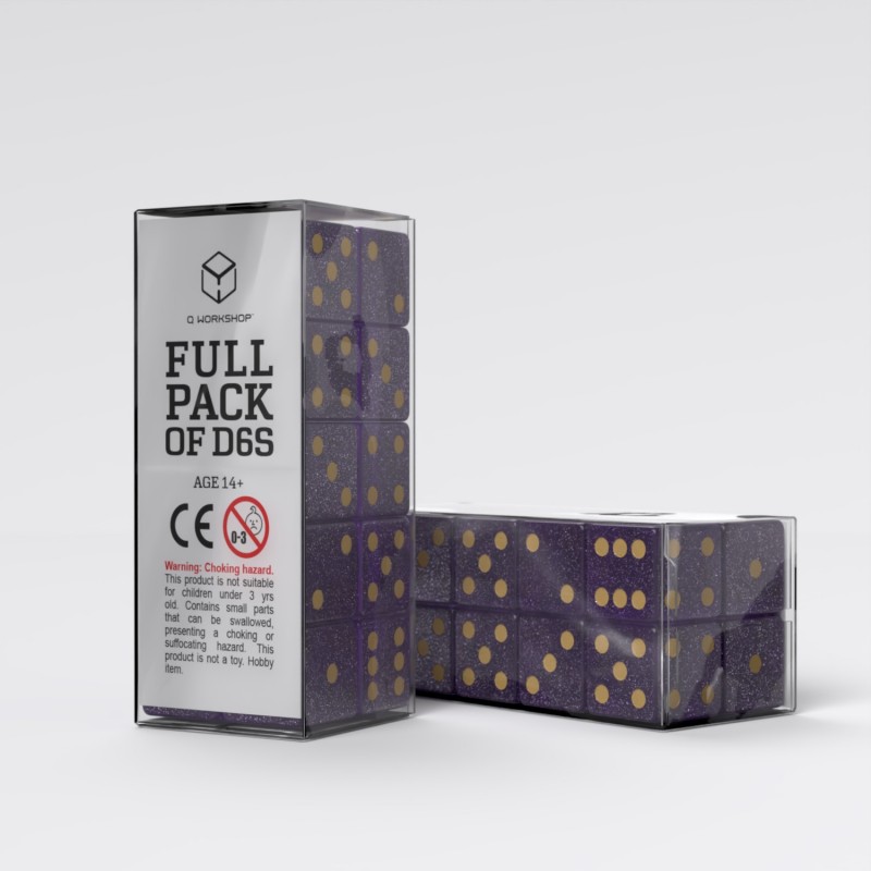 Q Workshop | Shimmering Purple & Gold | Full Pack Of D6s