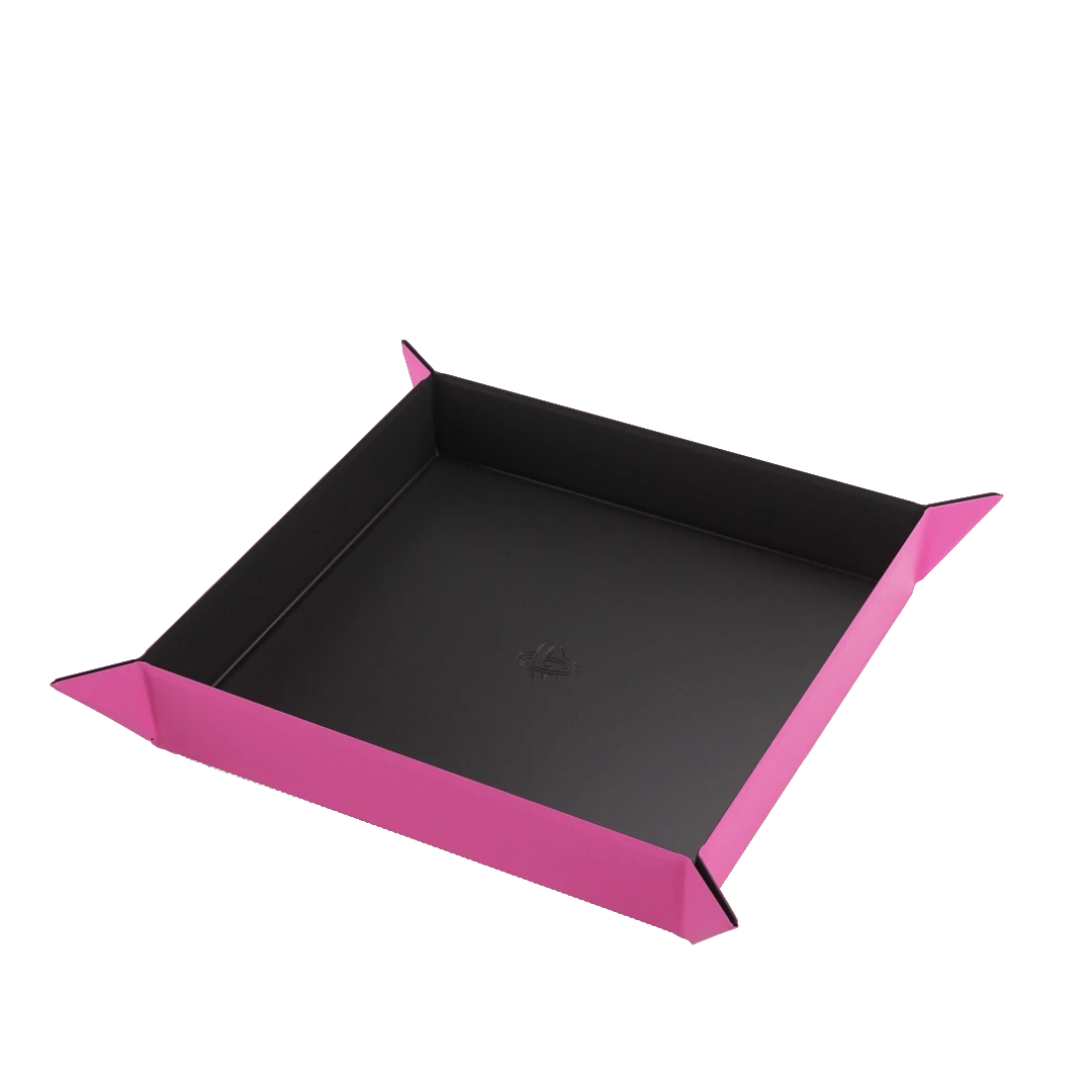 Gamegenic | Magnetic Dice Tray Square | Dice Tray Black/Pink