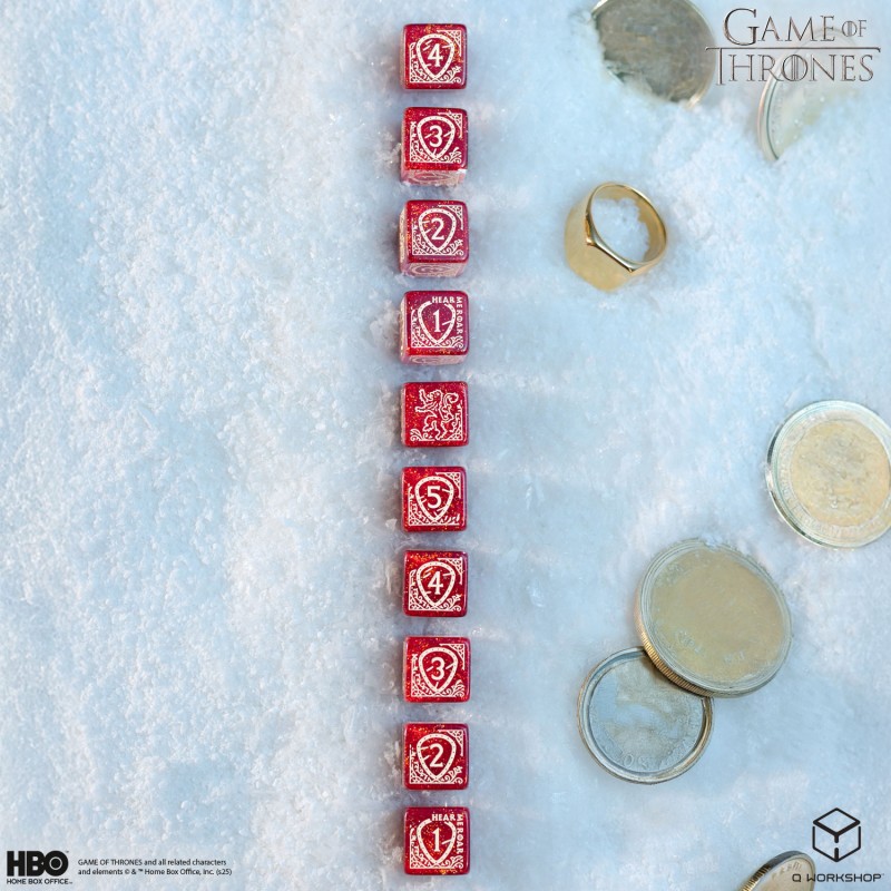 Q Workshop | Lannister | Game Of Thrones 10xD6 Dice Set