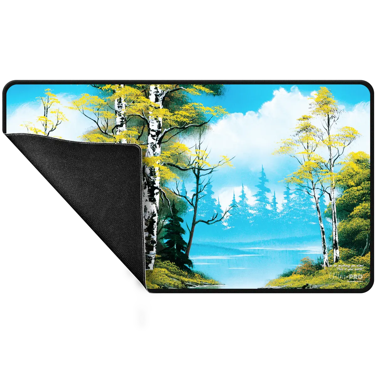 Ultra Pro: Bob Ross Lakeside Path Black - Stitched Playmat