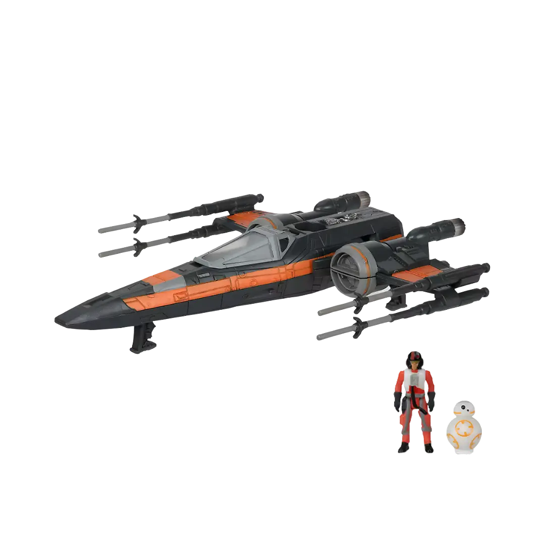 Jazwares: Star Wars - Poe Dameron - T-70 X-Wing - Raumschiff 12cm (inklusive 2 Spielfiguren)