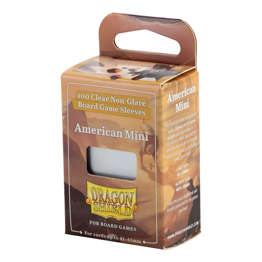 Dragon Shield: American Mini - Clear/Non-Glare - Board Game Sleeves