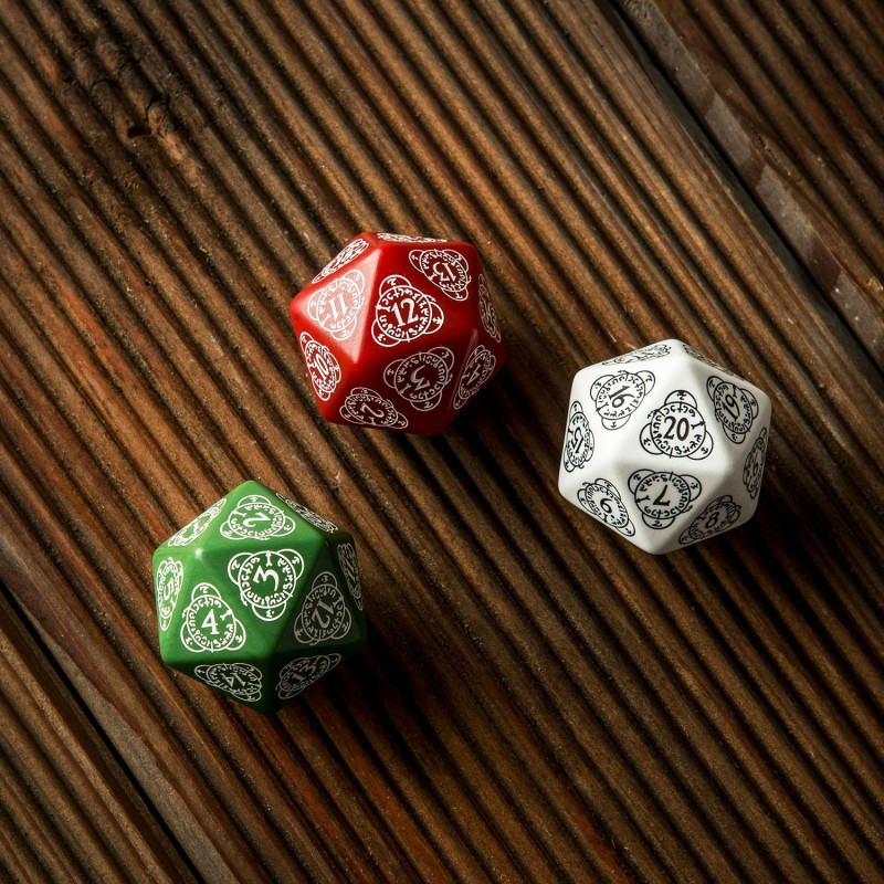 Q Workshop | Red & White | D20 Level Counter Die