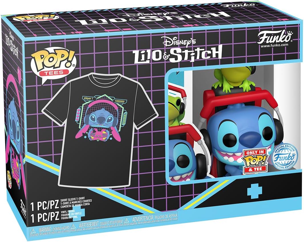 POP! Tees: Gmr Stitch mit Frosch - Lilo & Stitch - XL
