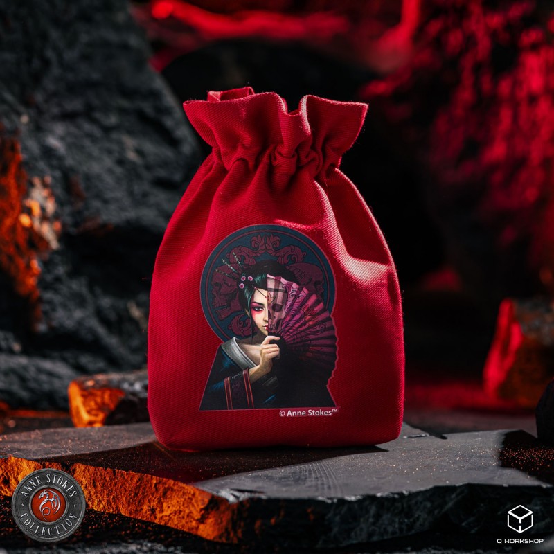 Q Workshop | Geisha Skull | Anne Stokes Dice Pouch