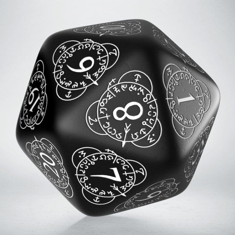 Q Workshop | Black & White | D20 Level Counter Die