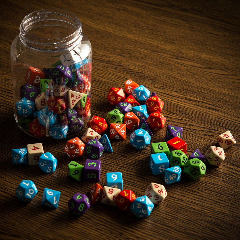 Q Workshop | Classic RPG Dice | Round Jar