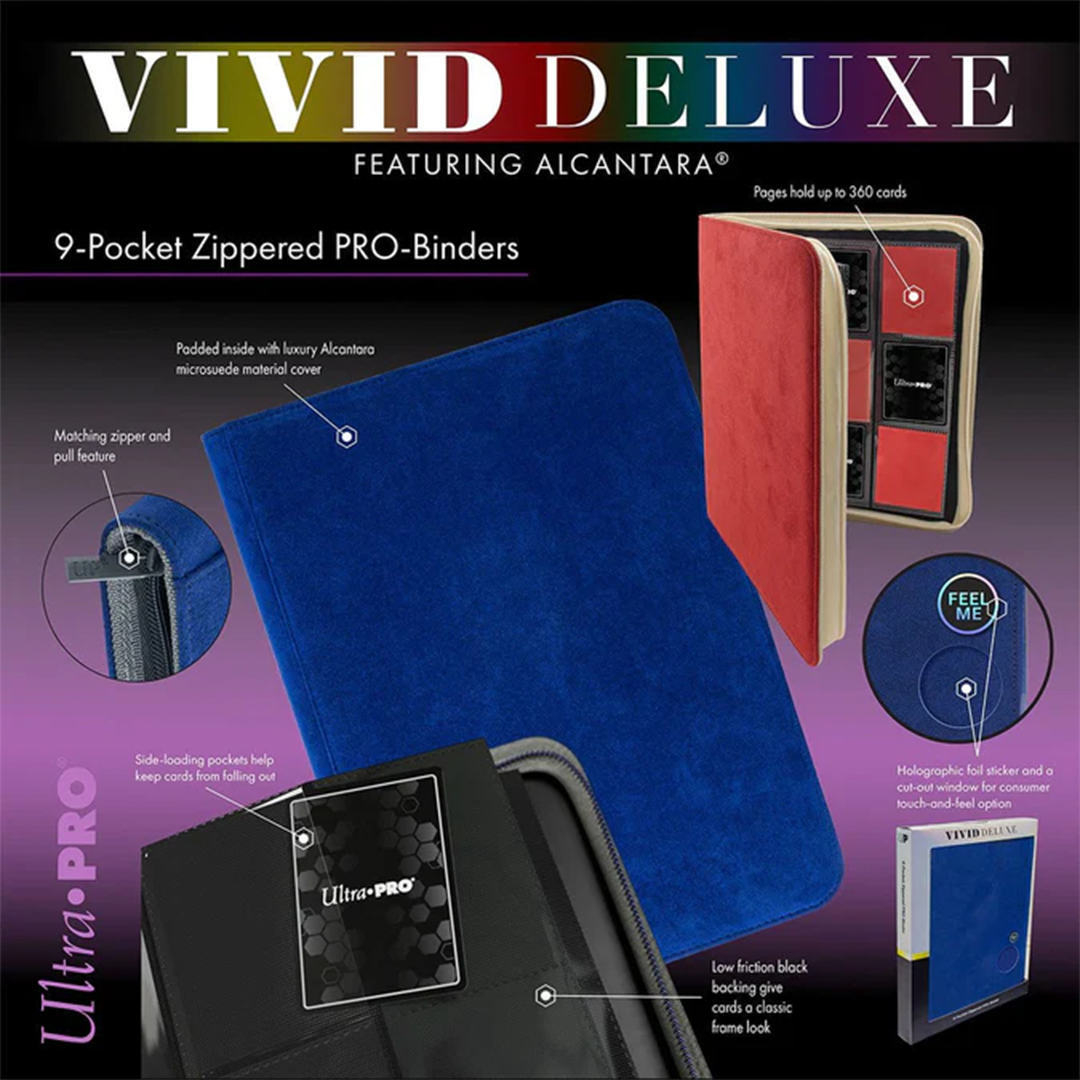 Ultra Pro | Vivid Deluxe - Blue | 9-Pocket Zippered PRO-Binder