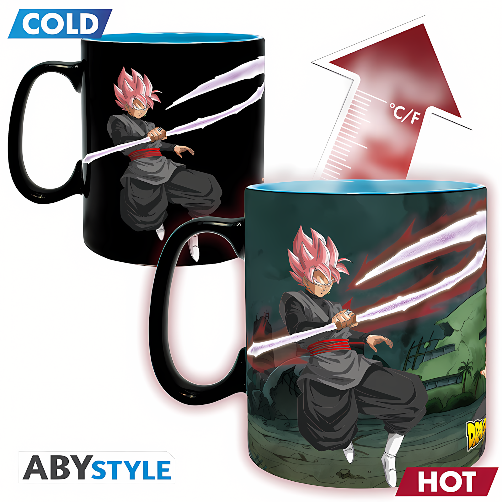 Abysse: Dragon Ball Super - Mug Heat Change 460ml - Saiyans vs Black