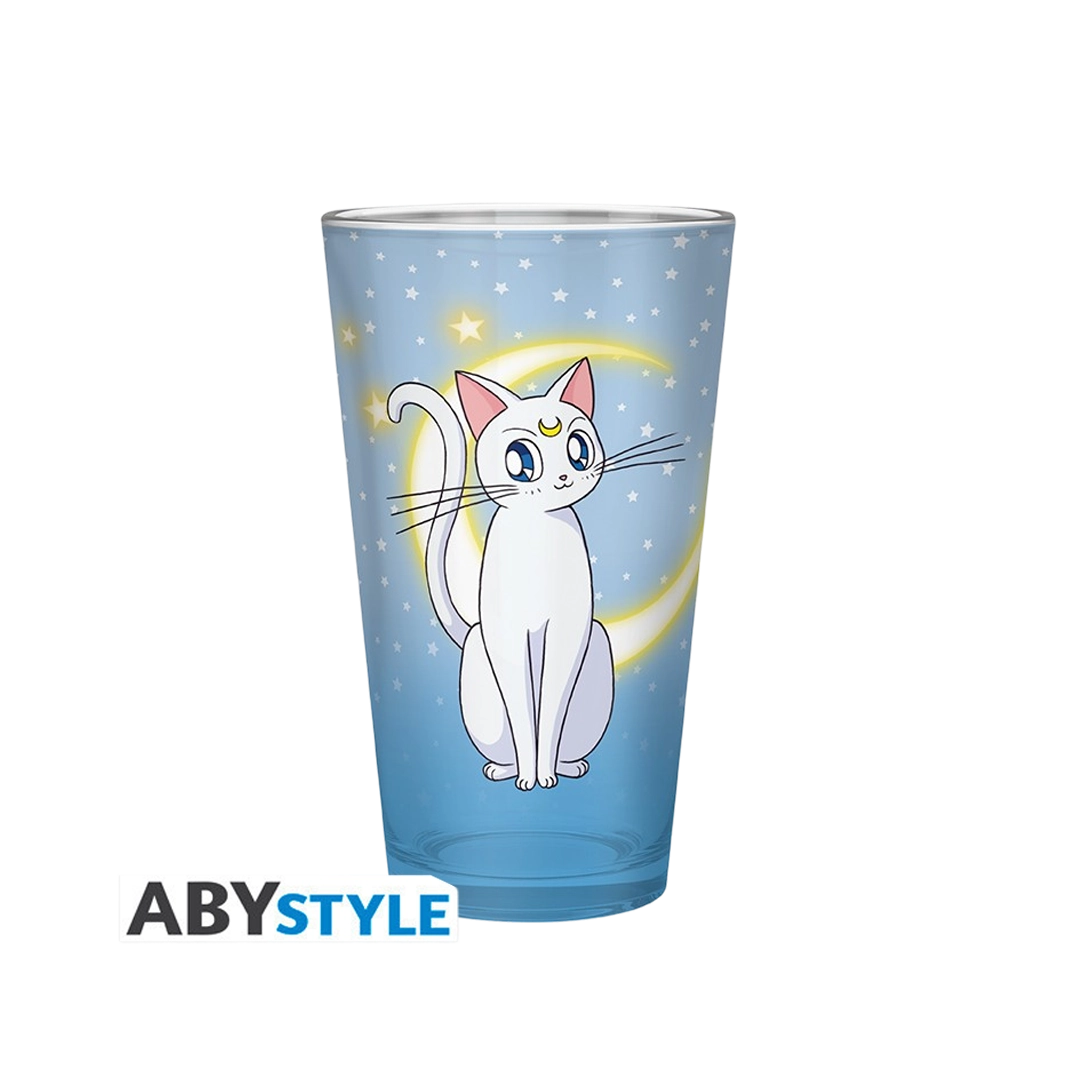 SAILOR MOON - Large Glass - 400ml - Luna & Artemis