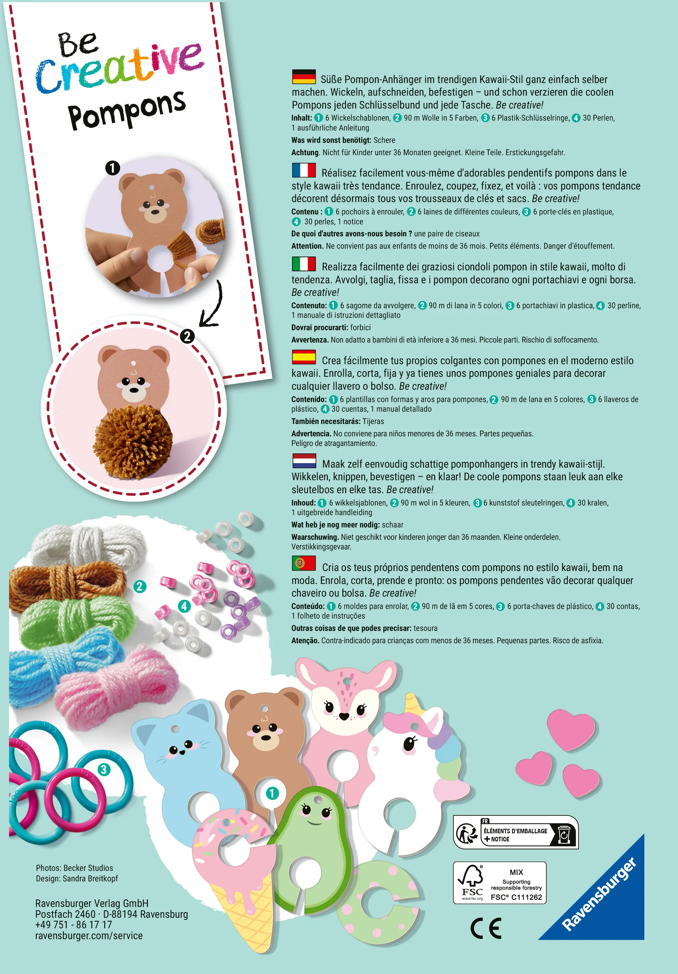 Ravensburger | Pompons Kawaii | BeCreativ Midi