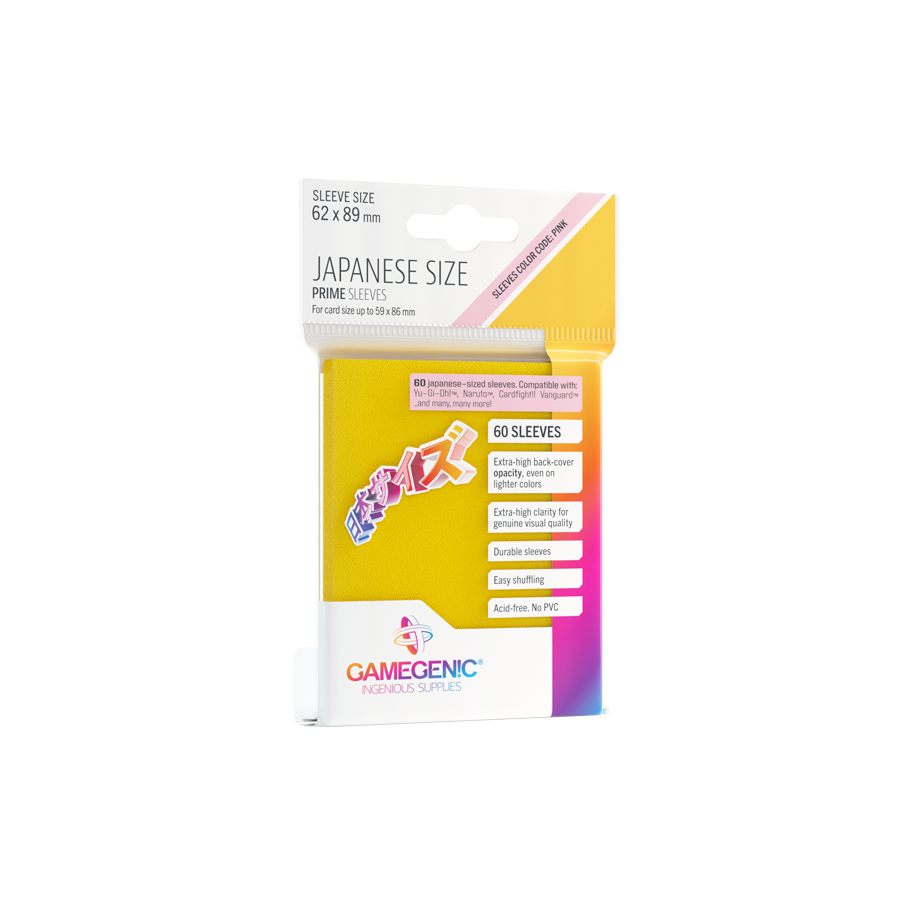 Gamegenic - Japanese Sized Sleeves - Gelb (60 Stück)