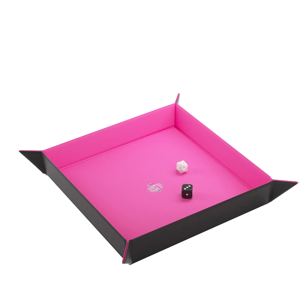 Gamegenic | Magnetic Dice Tray Square | Dice Tray Black/Pink