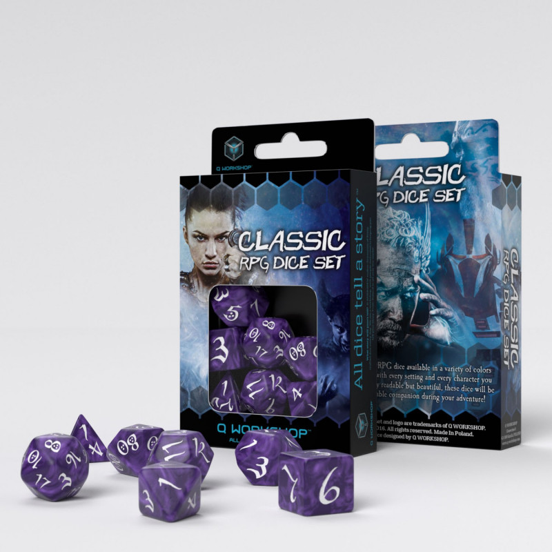 Q Workshop | Lavender & White | Classic RPG Dice Set