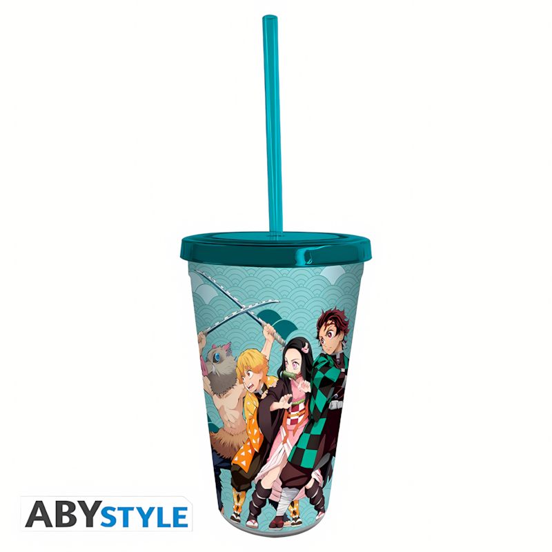 Demon Slayer | Gift Set | Tumbler With Straw (470ml), Acryl® Figure & Stickers