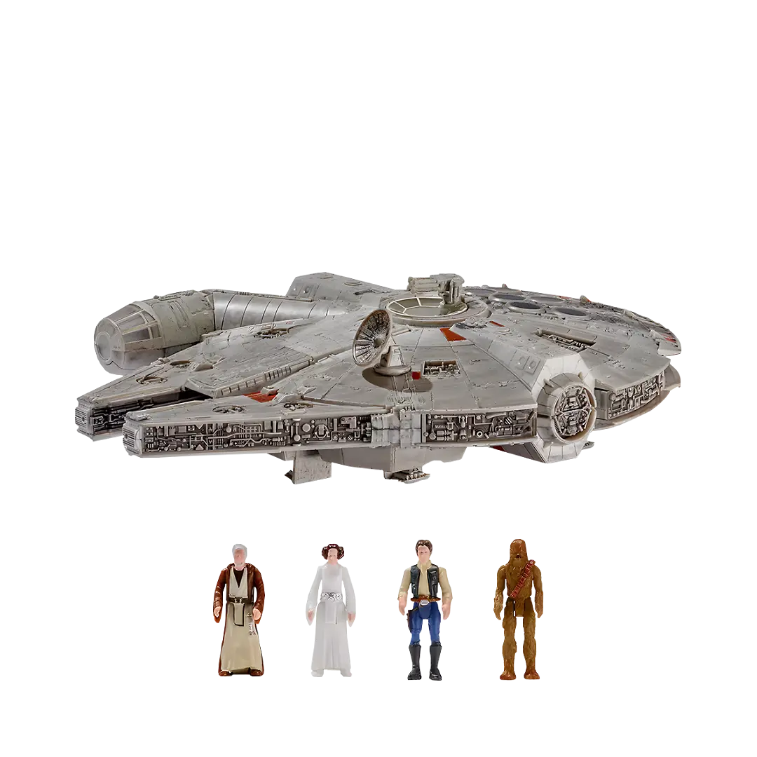 Jazwares: Star Wars - Millenium Falke - Raumschiff 30cm (mit Licht- und Soundeffekten) (inklusive 4 Spielfiguren)