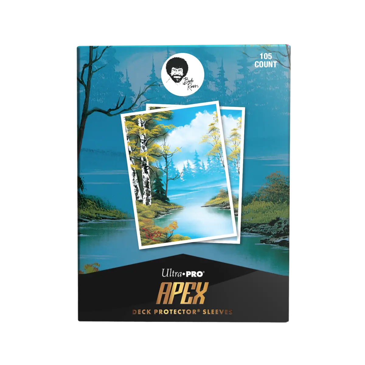 Ultra Pro - Bob Ross Lakeside Path 105ct APEX™ Deck Protector Sleeves Ultra Pro - Bob Ross Lakeside Path 105ct APEX™ Deck Protector Sleeves