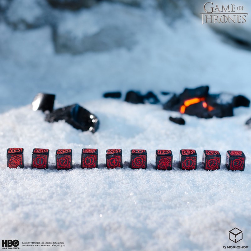 Q Workshop | Targaryen | Game Of Thrones 10xD6 Dice Set