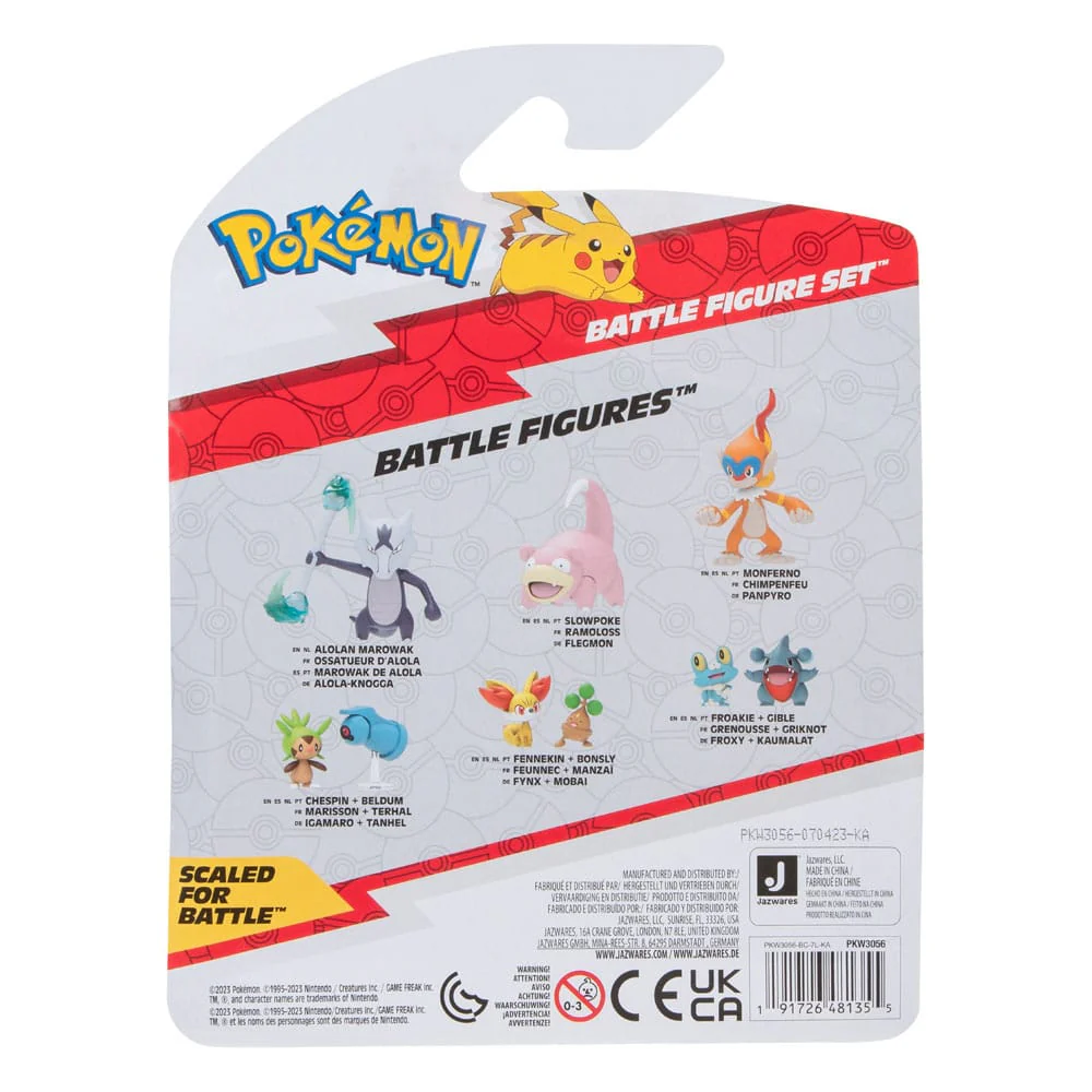 Jazwares: Pokémon Battle Figure Set - Pikachu, Litwick & Slowpoke