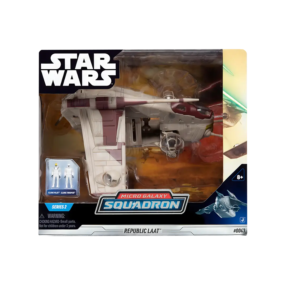 Jazwares: Star Wars - Low Altitude Assault Transport (LAAT) - Raumschiff 18cm (inklusive 2 Spielfiguren)