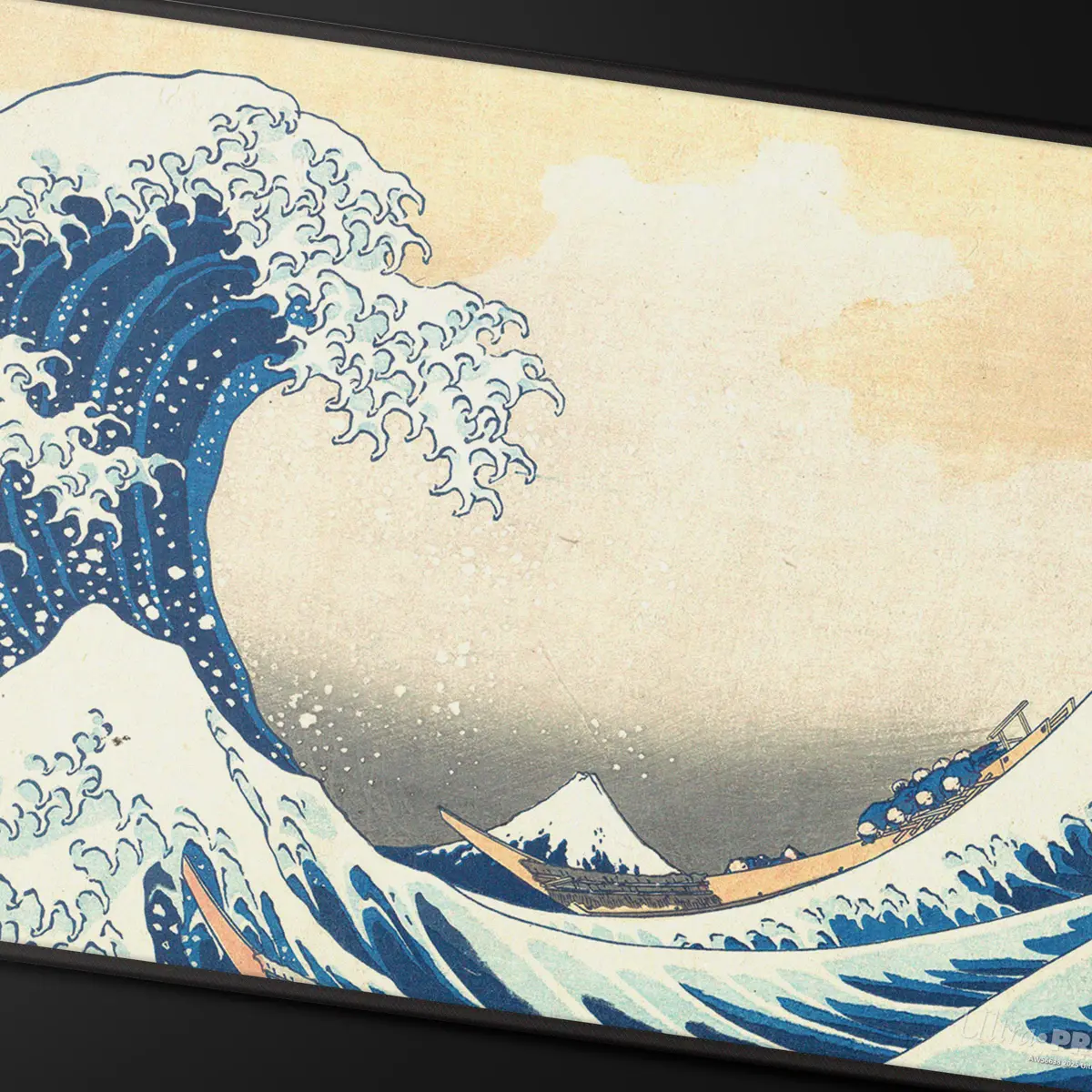 Ultra Pro - The Great Wave off Kanagawa Black Stitched Playmat Ultra Pro - The Great Wave off Kanagawa Black Stitched Playmat