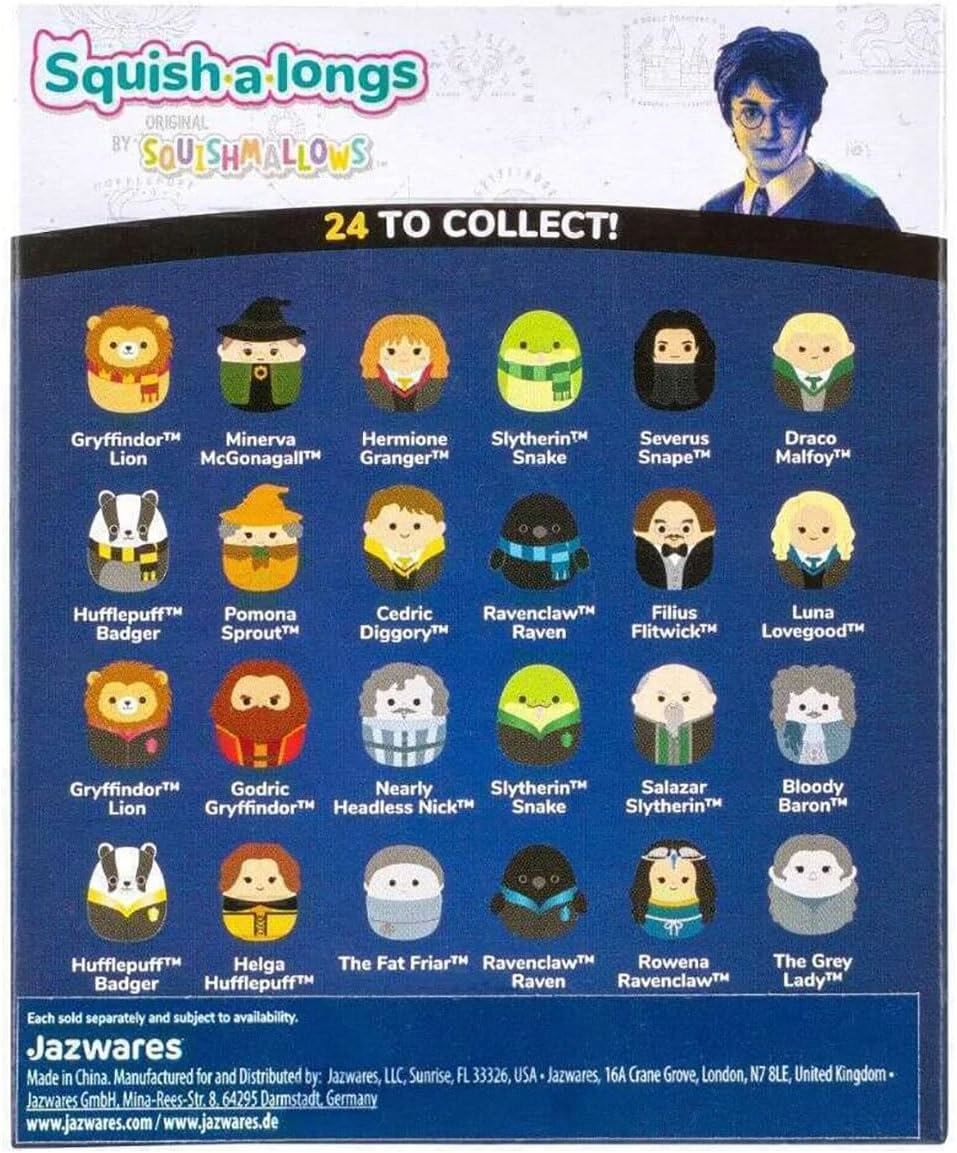 Jazwares | Squish-a-Longs Mystery Harry Potter Schlüsselanhänger-Clips | 12er Pack Thekendisplay