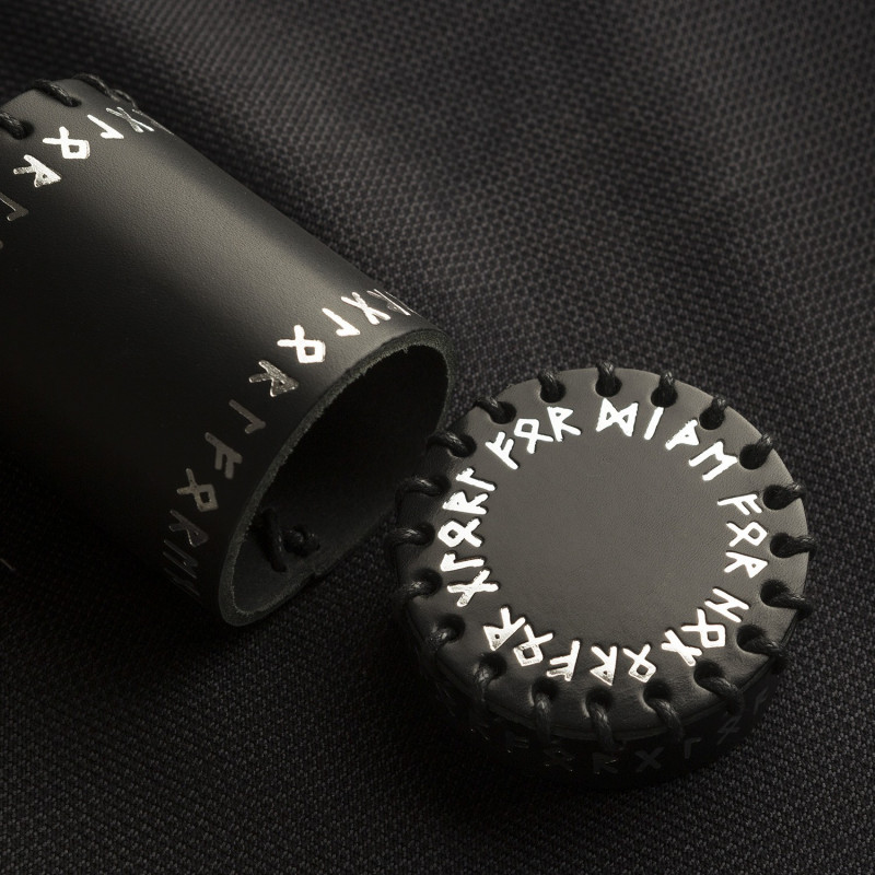 Q Workshop | Runic | Black Leather Dice Cup