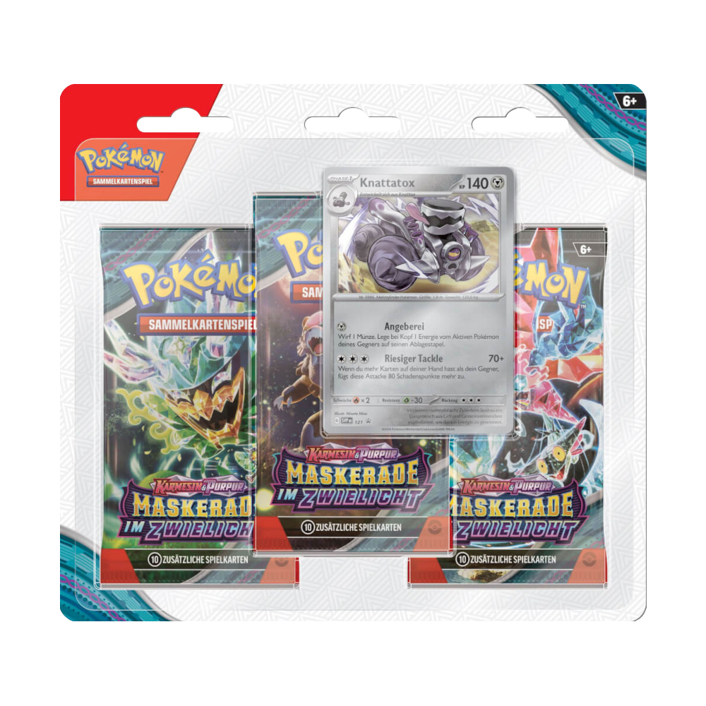 Pokémon TCG: Maskerade im Zwielicht (KP06) - 3er Blister Bundle (DE) Pokémon TCG: Maskerade im Zwielicht (KP06) - 3er Blister Bundle (DE)