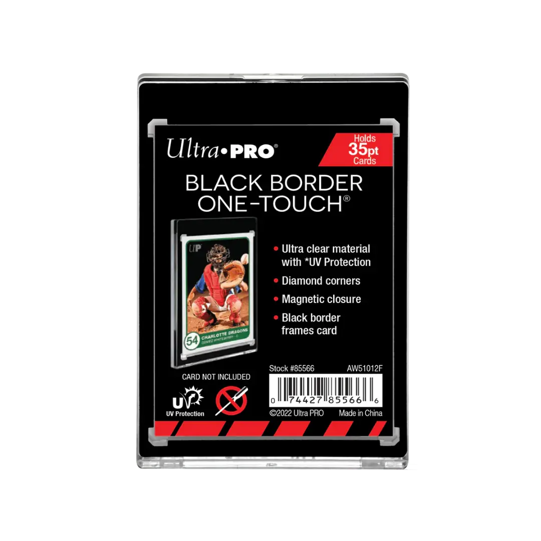 Ultra Pro: One-Touch Magnetic Card Holder Black Border - 35pt Rookie Cards Black Border UV 35pt Ultra Pro: One-Touch Magnetic Card Holder Black Border - 35pt Rookie Cards Black Border UV 35pt