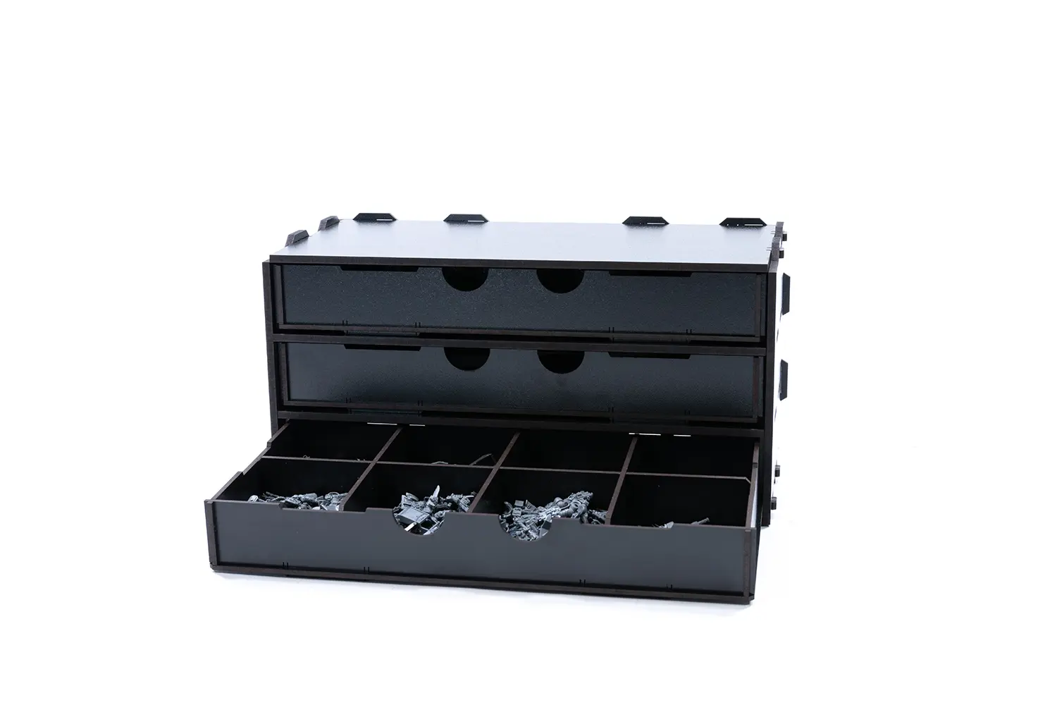 Kraken Wargames | Schrank 3 lange Schubladen | Black Rack