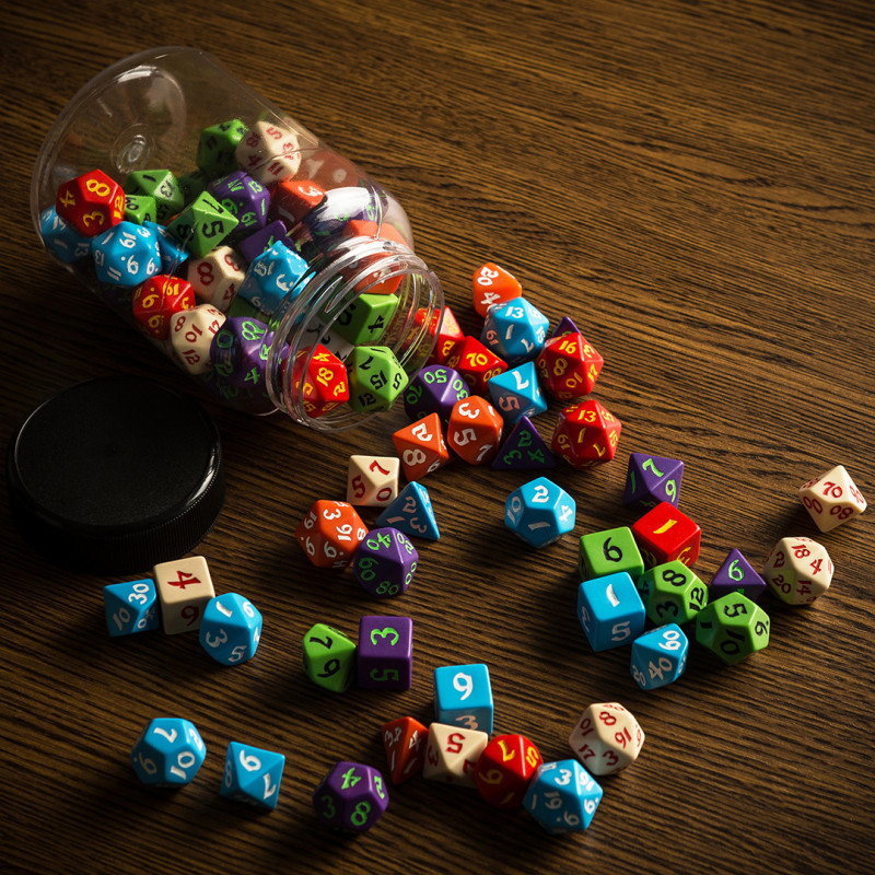 Q Workshop | Classic RPG Dice | Round Jar