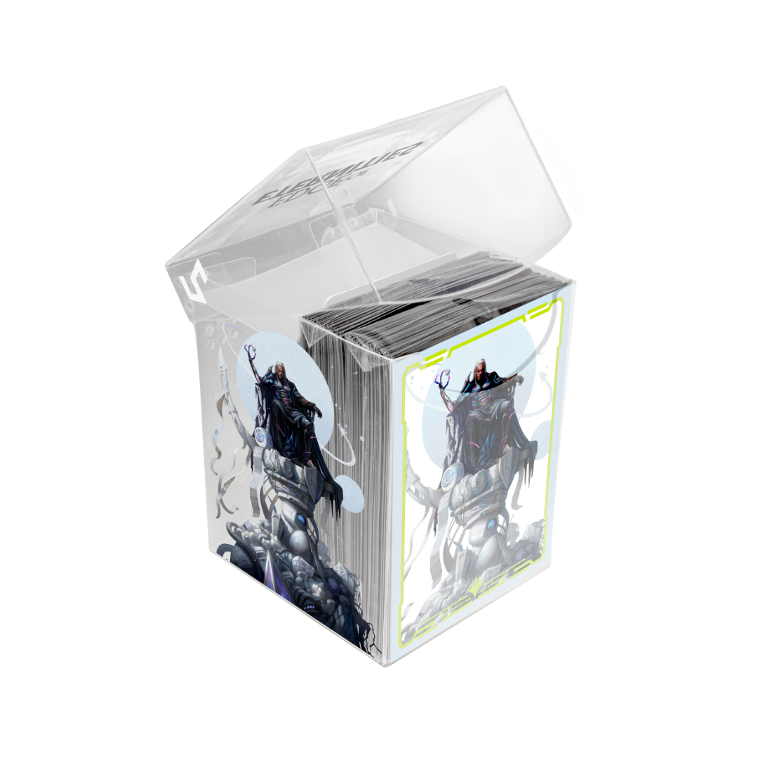 Ultra Pro - Edge of Eternities - Tezzeret, Cruel Captain - 100ct Deck Protector Sleeves in Clear Box for Magic: The Gathering