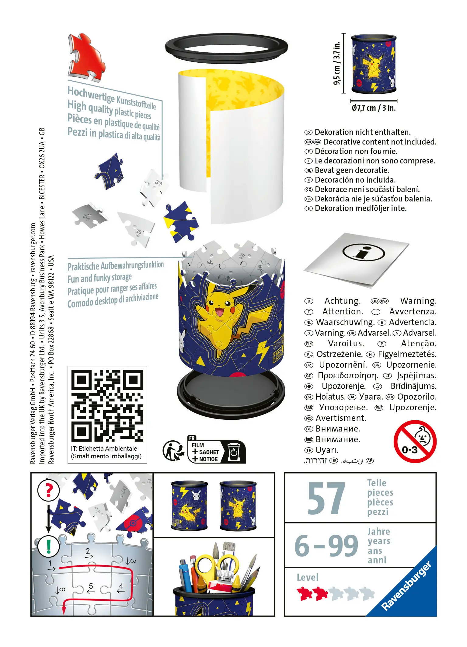 Ravensburger | Pokémon Pikachu Utensilo | 54 Teile 3D Puzzle