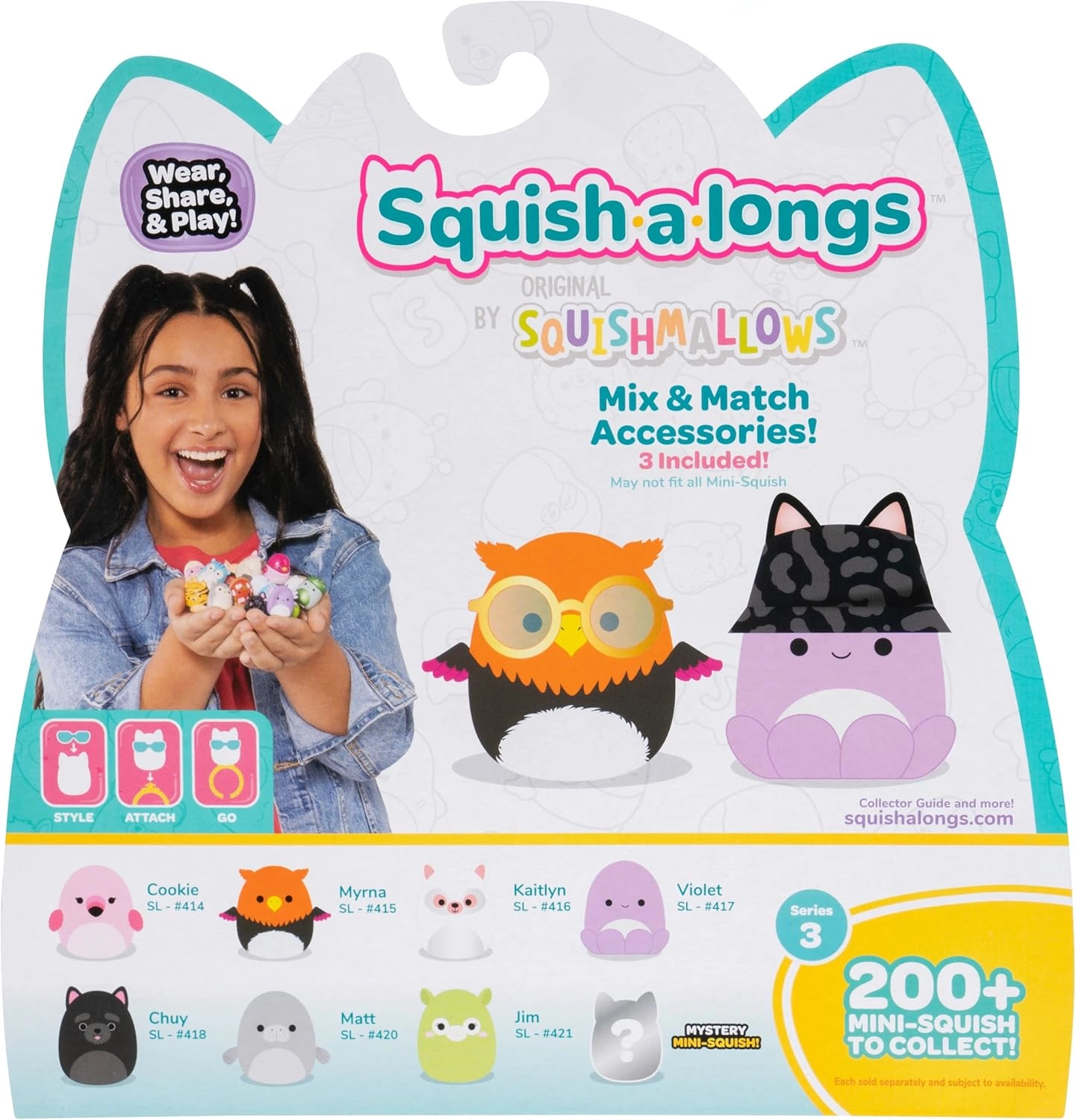 Jazwares | Squish-a-Longs Mini-Squish & Zubehör Wave 3 | Mini-Squish 8er-Pack Style 3