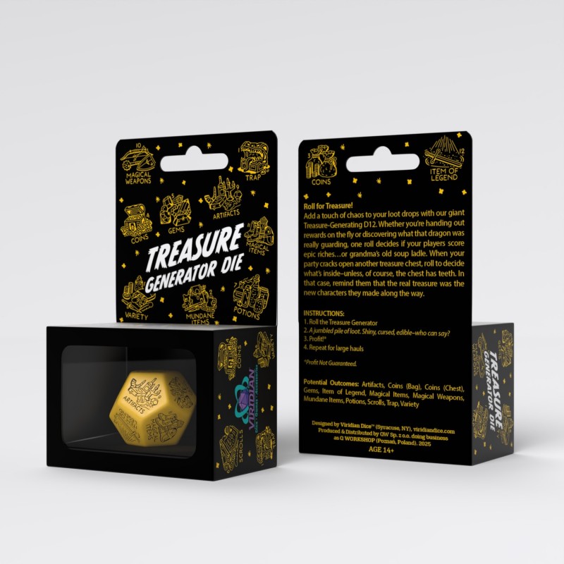Q Workshop | Yellow & Black | Treasure Generator Die
