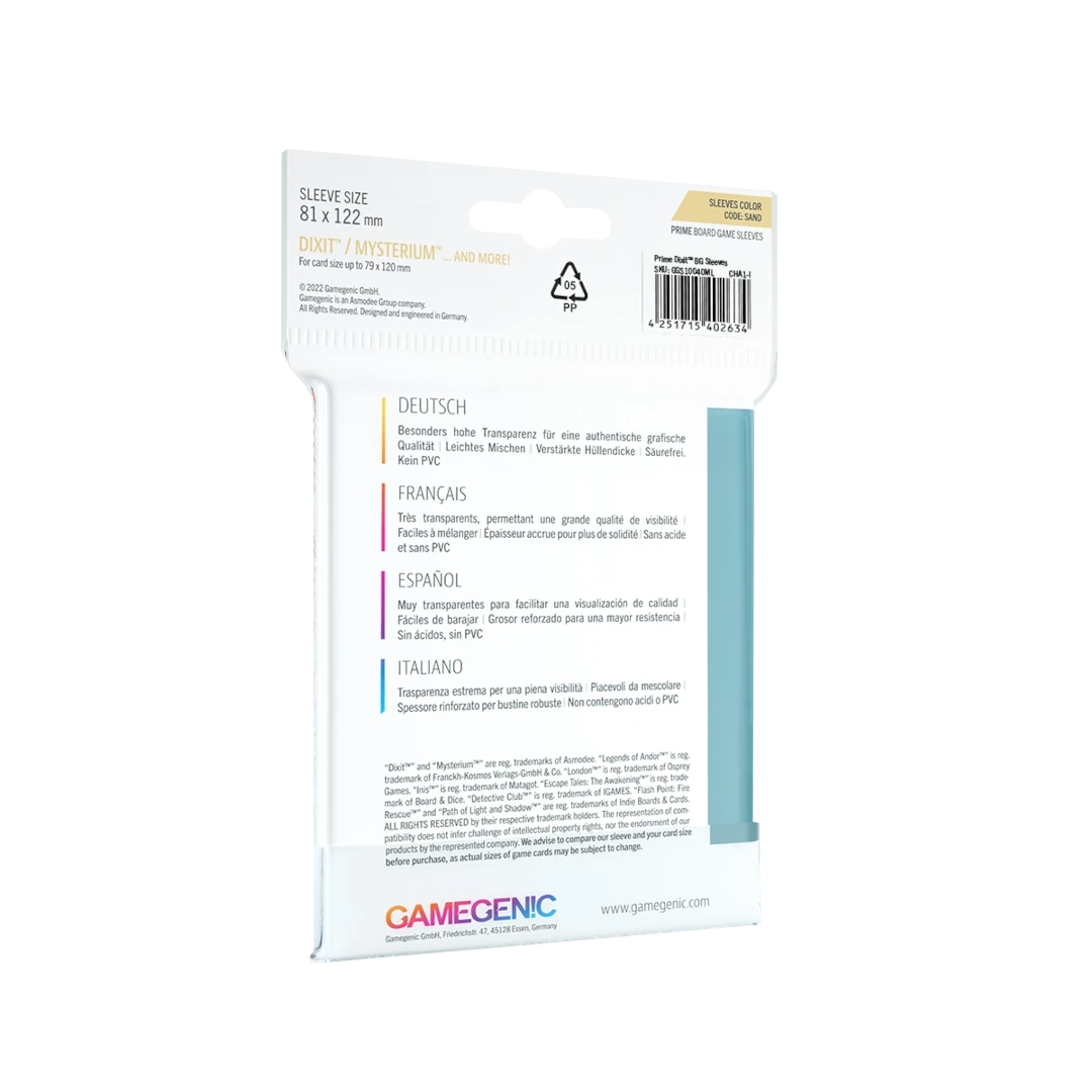 Gamegenic | Prime Board Game Sleeves |Sand 81x122mm (90pc)