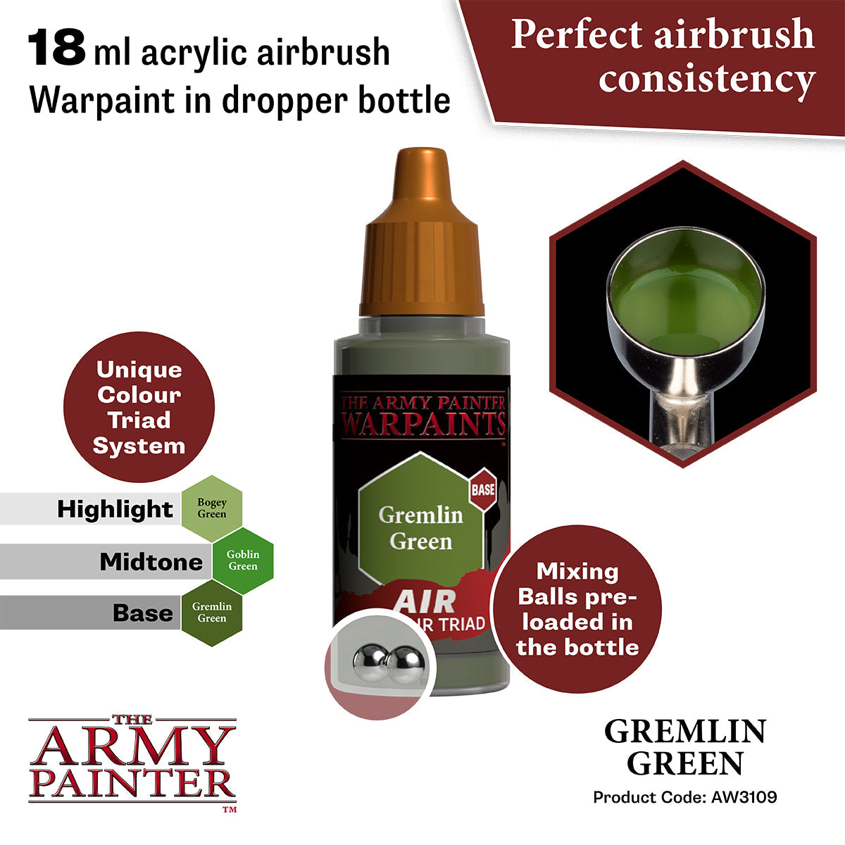 The Army Painter - Gremlin Green - Warpaints Air
