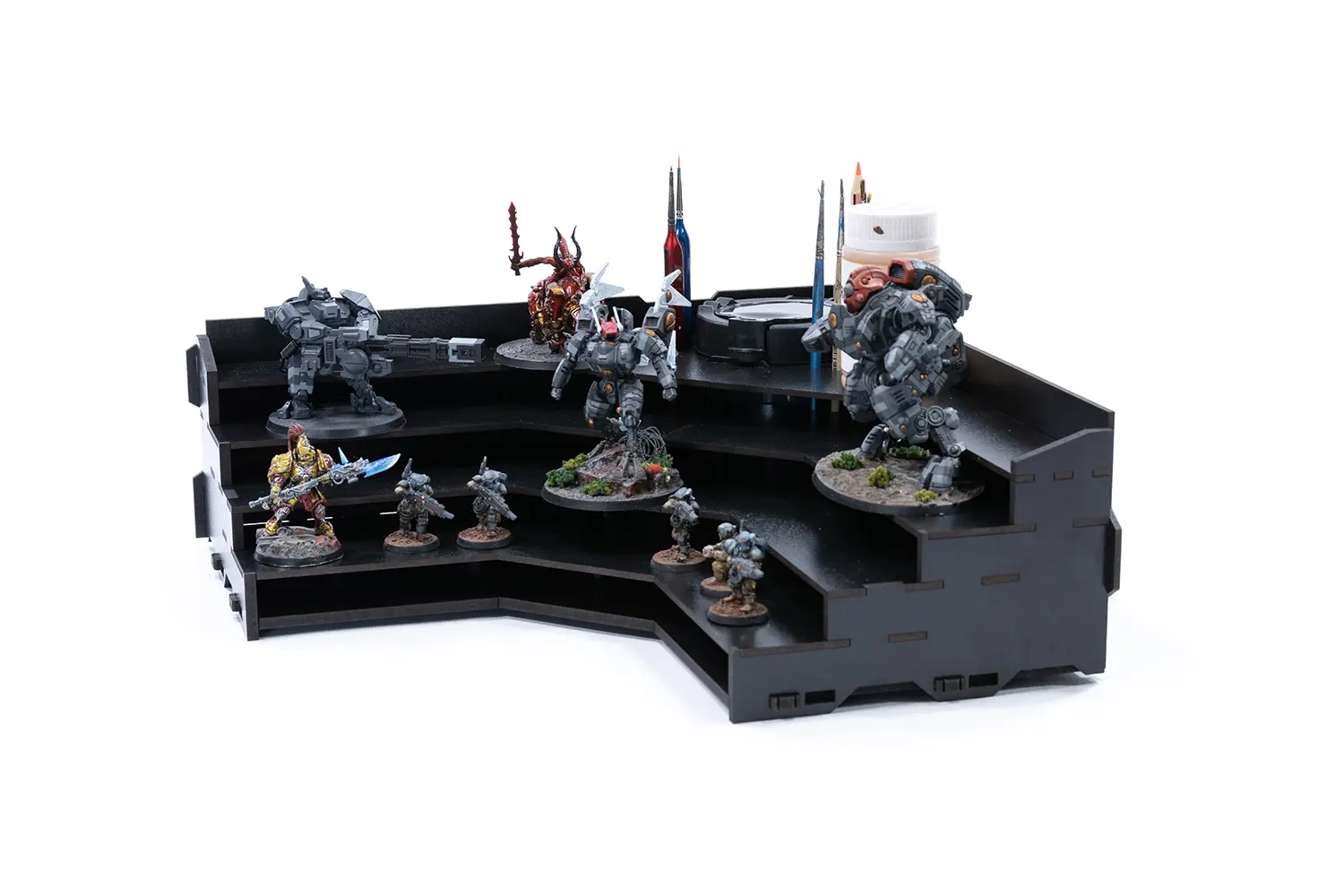 Kraken Wargames | Eck Farbregal Top (Tribüne) | Black Rack
