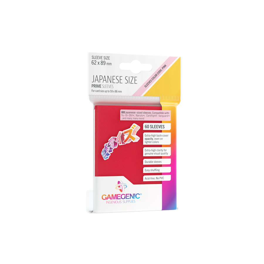Gamegenic - Japanese Sized Sleeves - Rot (60 Stück) Gamegenic - Japanese Sized Sleeves - Rot (60 Stück)