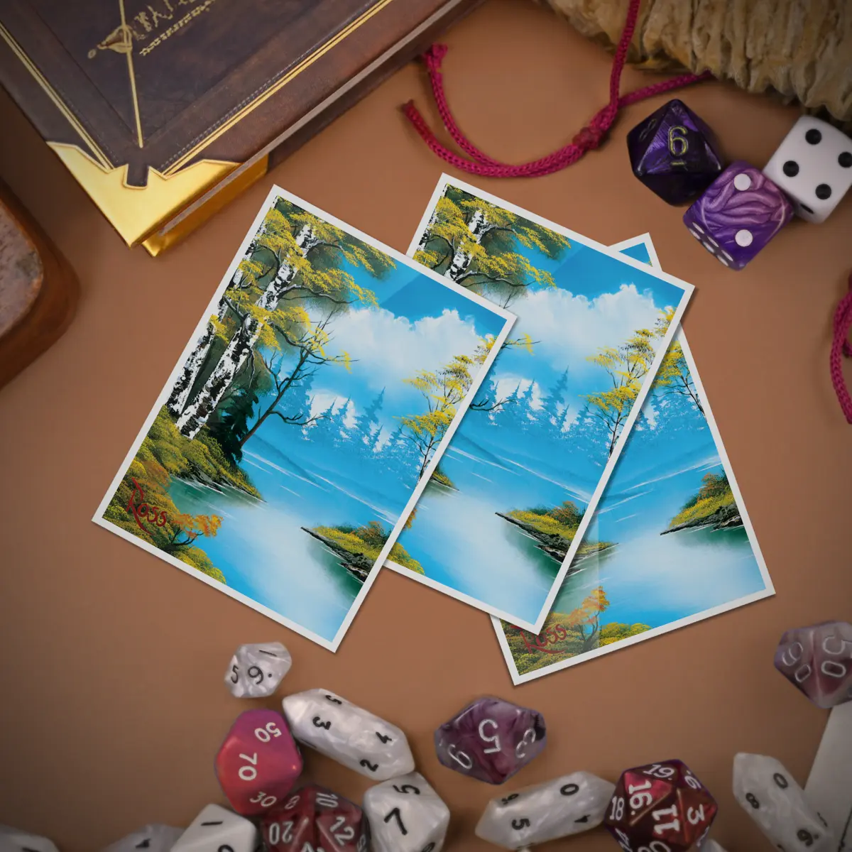 Ultra Pro - Bob Ross Lakeside Path 105ct APEX™ Deck Protector Sleeves Ultra Pro - Bob Ross Lakeside Path 105ct APEX™ Deck Protector Sleeves