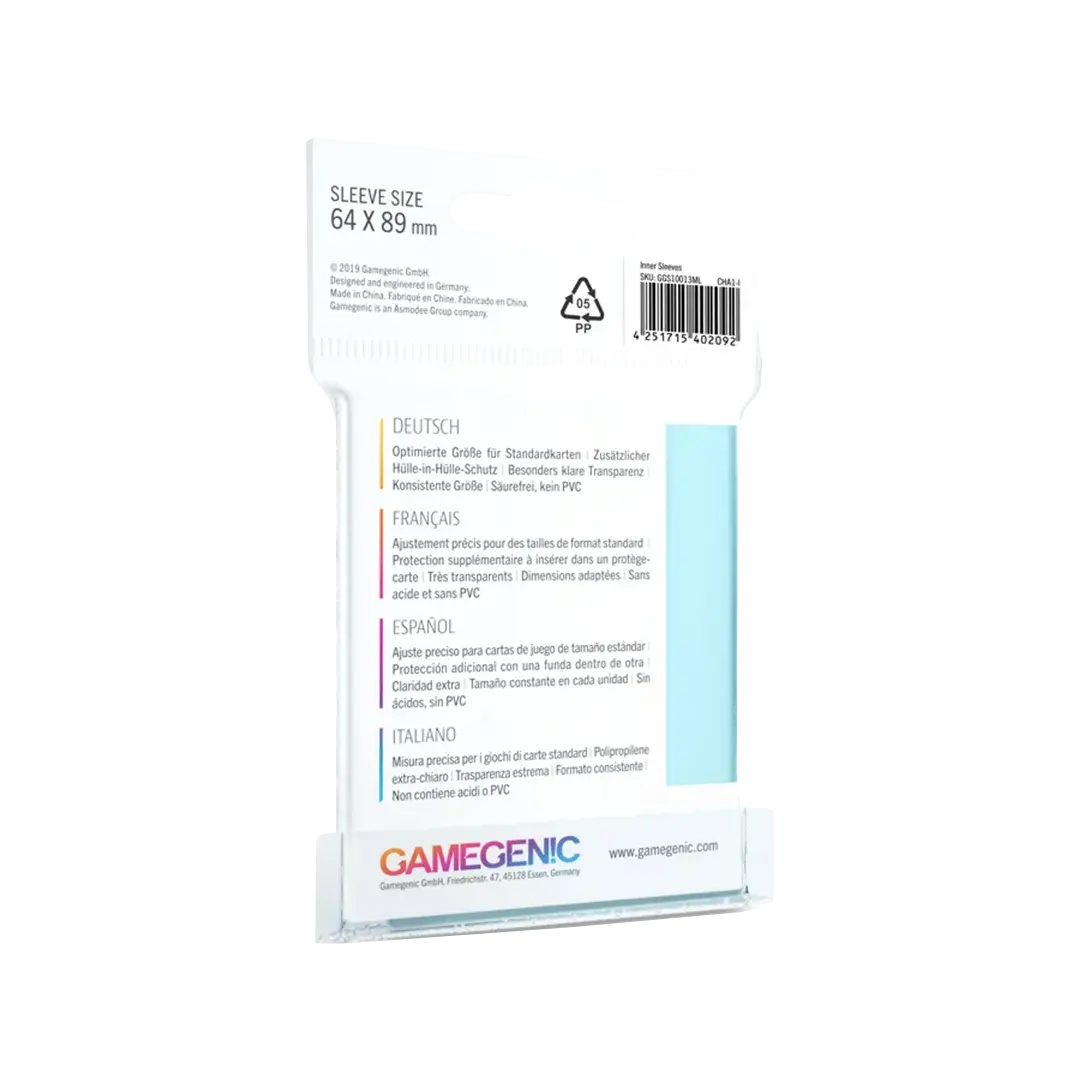 Gamegenic - Inner Sleeves (100) - Clear
