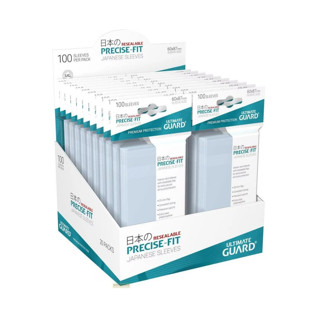 Ultimate Guard | Precise-Fit Resealable Sleeves | Japanese Size Transparent